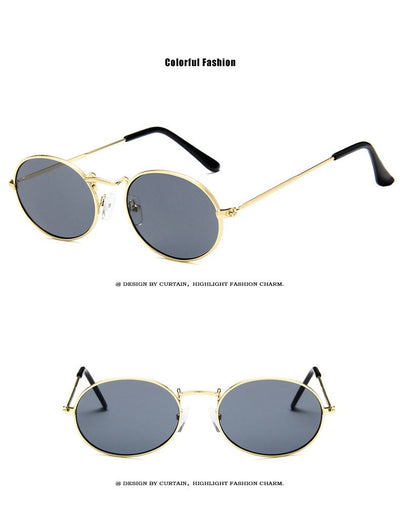 Retro round sunglasses with pink lenses and a gold-colored metal frame, featuring black ear tips. - Image 13
