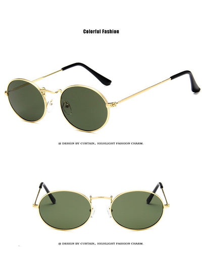 Retro round sunglasses with pink lenses and a gold-colored metal frame, featuring black ear tips. - Image 14