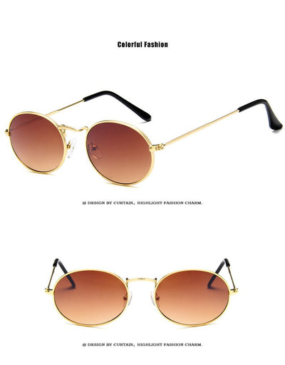 Retro round sunglasses with pink lenses and a gold-colored metal frame, featuring black ear tips. - Image 15