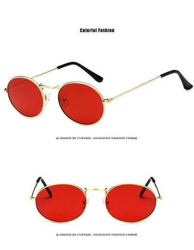 Retro round sunglasses with pink lenses and a gold-colored metal frame, featuring black ear tips. - Image 16