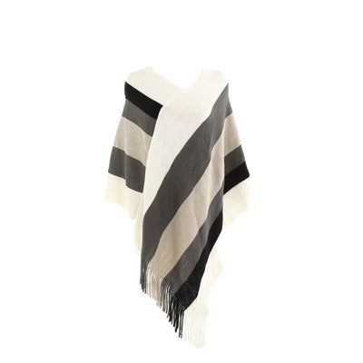 Chal de Cachemira con Flecos y Diseño Rayado - Image 11