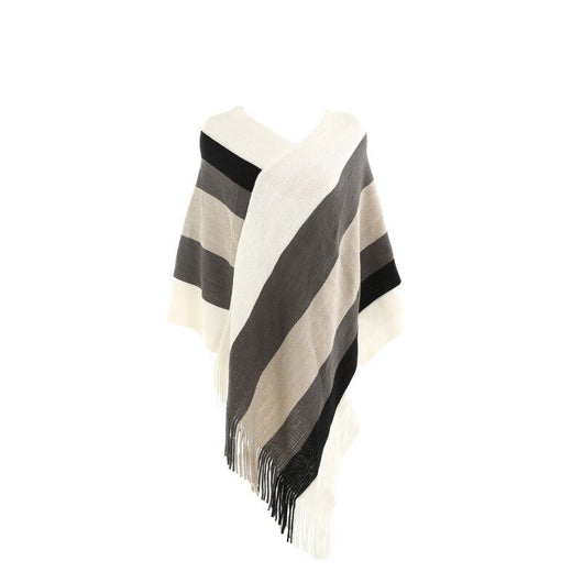Chal de Cachemira con Flecos y Diseño Rayado - Image 11