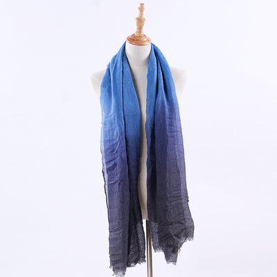 Chal Oversized Arcoíris de Algodón y Lino con Degradado - Image 7