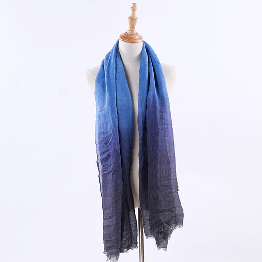 Chal Oversized Arcoíris de Algodón y Lino con Degradado - Image 7