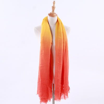 Chal Oversized Arcoíris de Algodón y Lino con Degradado - Image 8
