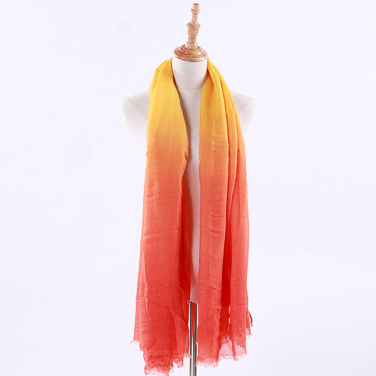 Chal Oversized Arcoíris de Algodón y Lino con Degradado - Image 8