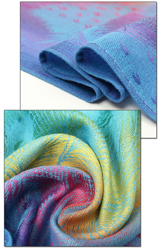 Bufanda Jacquard Vintage con Degradado Cálido - Image 9