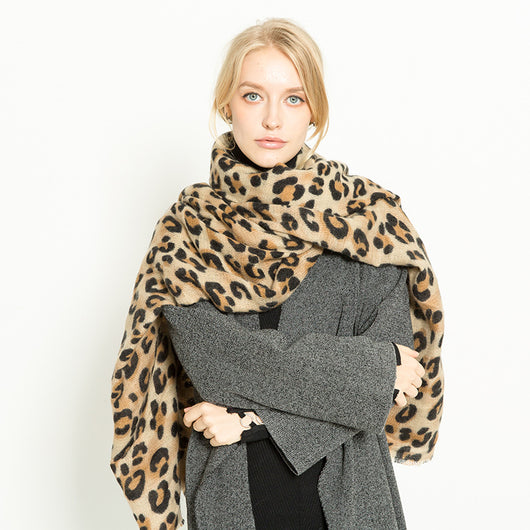 Bufanda Chal de Cachemira con Estampado Leopardo para Mujer - Image 18