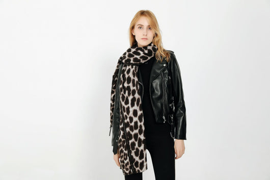 Bufanda Chal de Cachemira con Estampado Leopardo para Mujer - Image 21