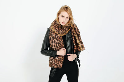 Bufanda Chal de Cachemira con Estampado Leopardo para Mujer - Image 24