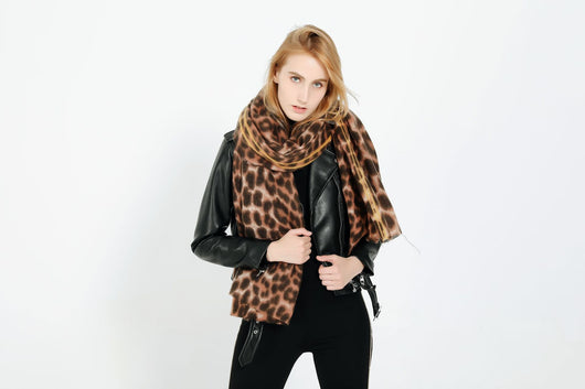 Bufanda Chal de Cachemira con Estampado Leopardo para Mujer - Image 24