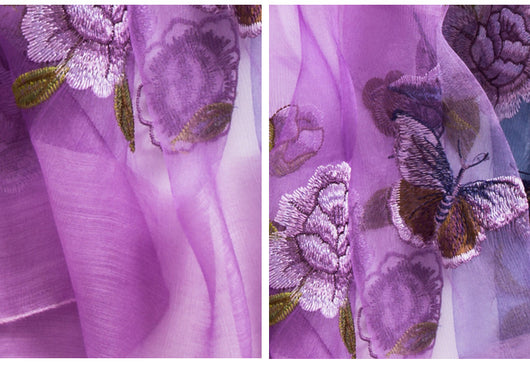 Pañuelo de Seda con Bordado Floral Primaveral - Image 15
