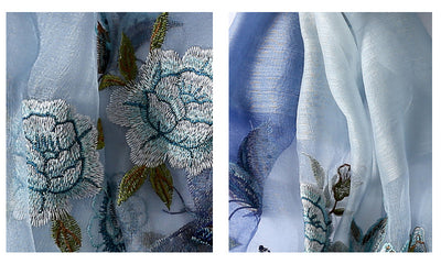 Pañuelo de Seda con Bordado Floral Primaveral - Image 19
