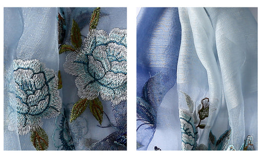 Pañuelo de Seda con Bordado Floral Primaveral - Image 19