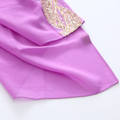 Hijab Chiffon Largo con Detalles Dorados - Image 29
