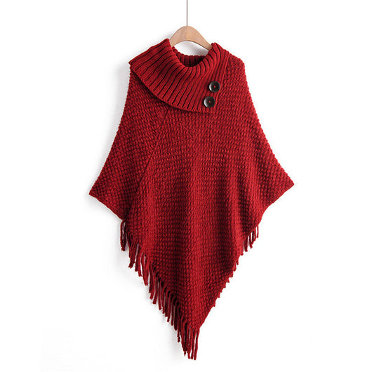 Poncho Suéter con Hebillas y Borlas - Image 21