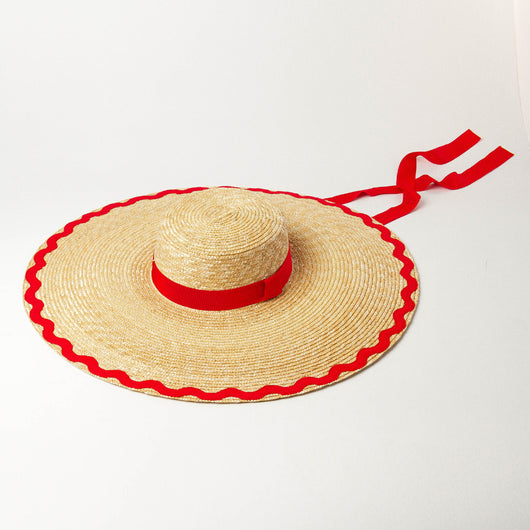 Sombrero de Paja para Playa con Ala Grande y Borde Ondulado - Image 10