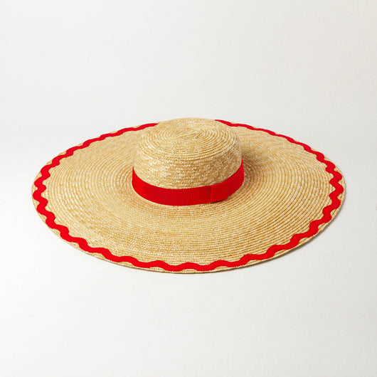 Sombrero de Paja para Playa con Ala Grande y Borde Ondulado - Image 11
