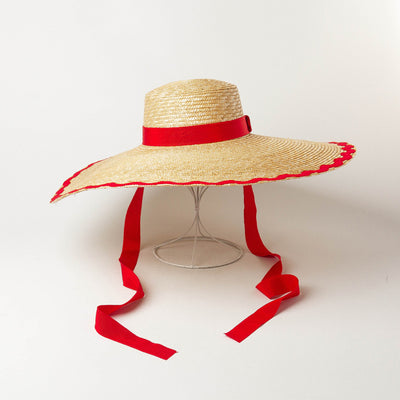 Sombrero de Paja para Playa con Ala Grande y Borde Ondulado - Image 13