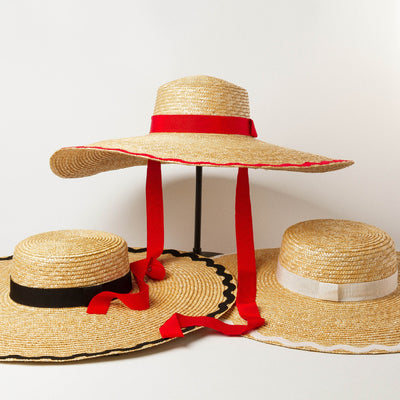 Sombrero de Paja para Playa con Ala Grande y Borde Ondulado - Image 14