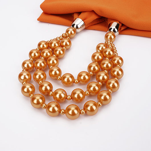 Collar de Perlas con Pañuelo Elegante - Image 29