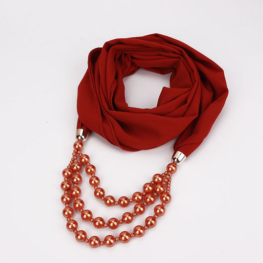 Collar de Perlas con Pañuelo Elegante - Image 51