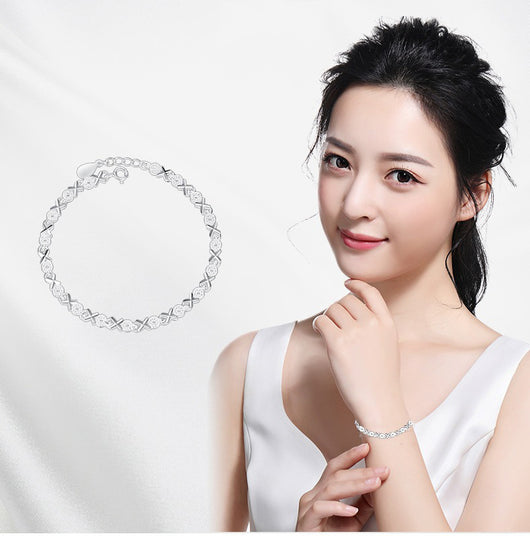 Pulsera de Plata Esterlina con Zirconia Cúbica - Diseño Geométrico para Mujer - Image 6
