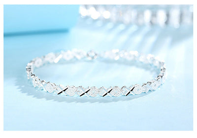 Pulsera de Plata Esterlina con Zirconia Cúbica - Diseño Geométrico para Mujer - Image 9