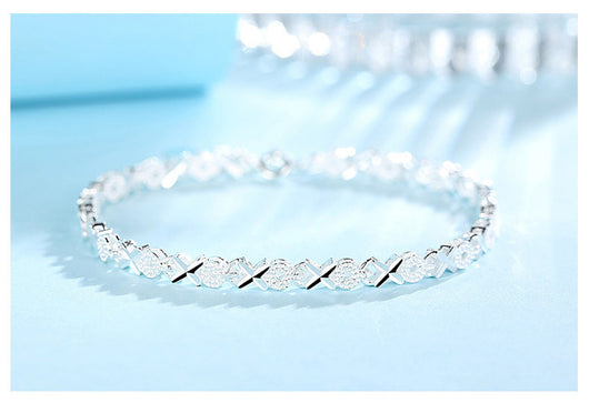 Pulsera de Plata Esterlina con Zirconia Cúbica - Diseño Geométrico para Mujer - Image 9