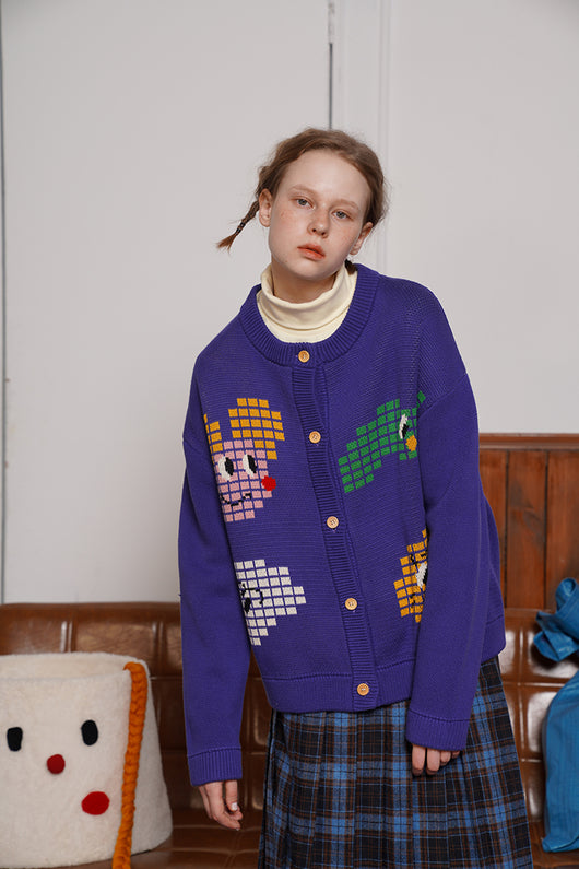 Cardigan Jacquard Púrpura - Image 15