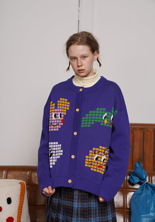 Cardigan Jacquard Púrpura - Image 16