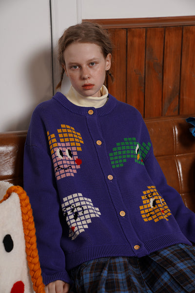 Cardigan Jacquard Púrpura - Image 17