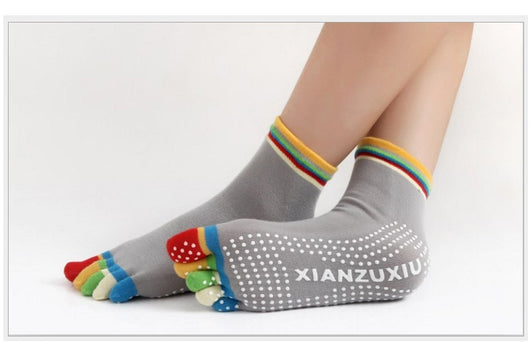Calcetines de Yoga con Dedos Separados - Algodón Premium con Masaje y Estampado - Image 25