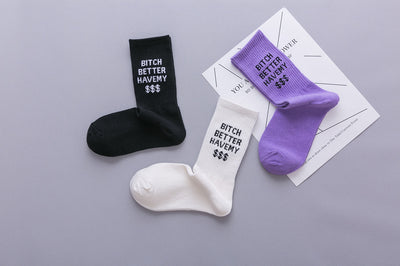 Calcetines de Pareja Alphabet Personality en Algodón - Image 14