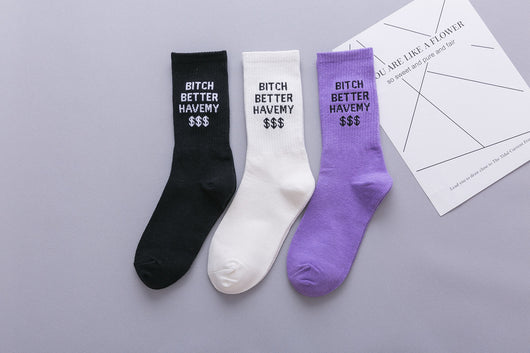 Calcetines de Pareja Alphabet Personality en Algodón - Image 16