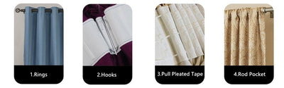 Grey and white two-tone blackout curtains with a sheer polka dot panel, hung on a white grommet rod. - Image 11