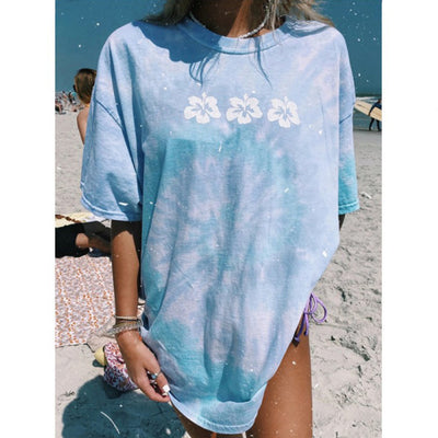 Playera Tie Dye Azul Estilo Harajuku - Image 8
