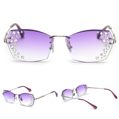 Gafas de Sol sin Marco con Diamantes Espejo Destellantes - Image 9