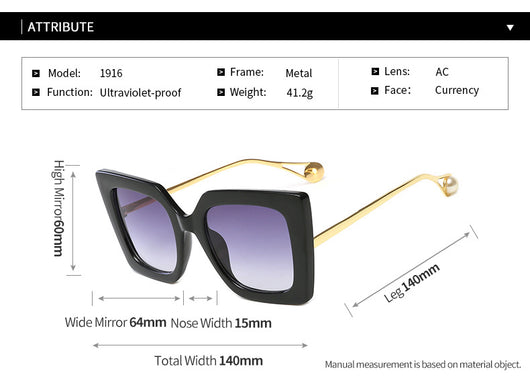 Gafas de Sol Cuadradas con Perla - Image 15