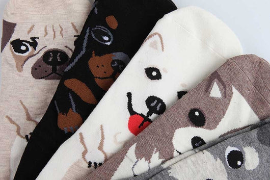 Calcetines Estampados con Expresiones de Perrito Adorable para Mujer - Image 5