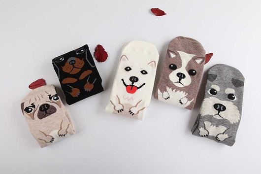 Calcetines Estampados con Expresiones de Perrito Adorable para Mujer - Image 6