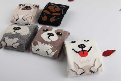 Calcetines Estampados con Expresiones de Perrito Adorable para Mujer - Image 8