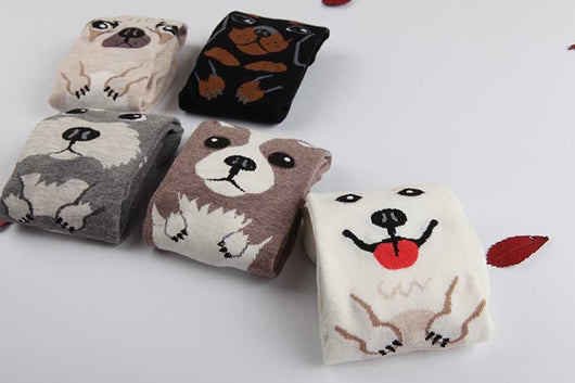 Calcetines Estampados con Expresiones de Perrito Adorable para Mujer - Image 8