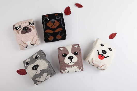 Calcetines Estampados con Expresiones de Perrito Adorable para Mujer - Image 9