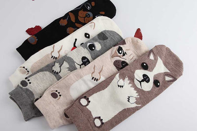 Calcetines Estampados con Expresiones de Perrito Adorable para Mujer - Image 10