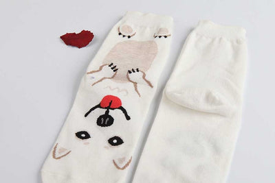 Calcetines Estampados con Expresiones de Perrito Adorable para Mujer - Image 11