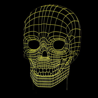 Lámpara 3D LED Calavera Halloween con Ilusión Holográfica - Luz Nocturna Multicolor - Image 13