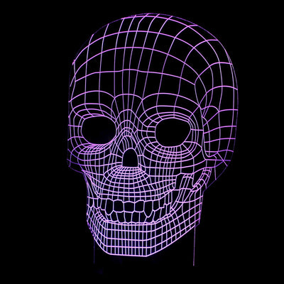 Lámpara 3D LED Calavera Halloween con Ilusión Holográfica - Luz Nocturna Multicolor - Image 14
