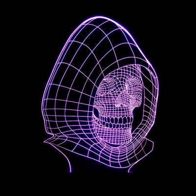 Lámpara 3D LED Calavera Halloween con Ilusión Holográfica - Luz Nocturna Multicolor - Image 35