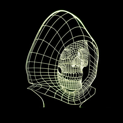 Lámpara 3D LED Calavera Halloween con Ilusión Holográfica - Luz Nocturna Multicolor - Image 37
